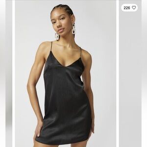 black strappy mini dress satin